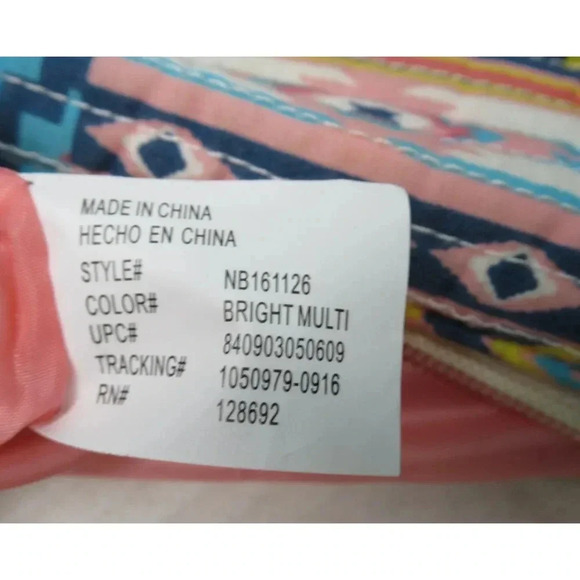 Bright Multicolor Crossbody Quilted Cotton Purse Aztech Pattern Very Clean! - Picture 6 of 6